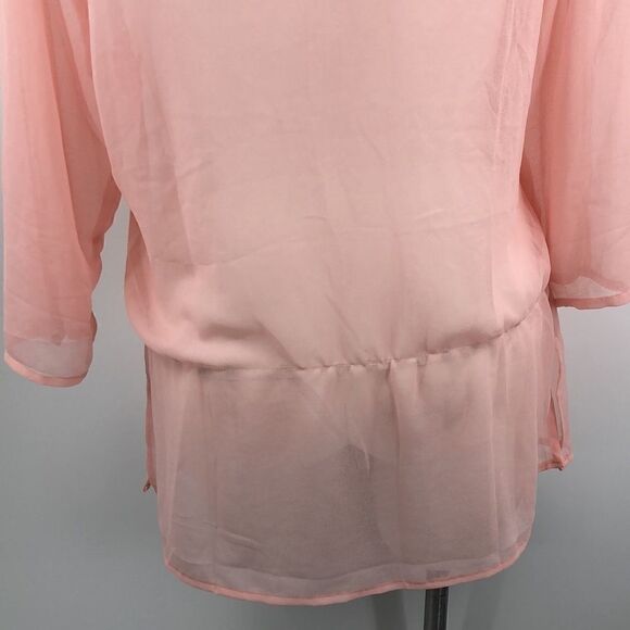 Kommotion NY peach sheer 3/4 sleeve blouse - Picture 8 of 8